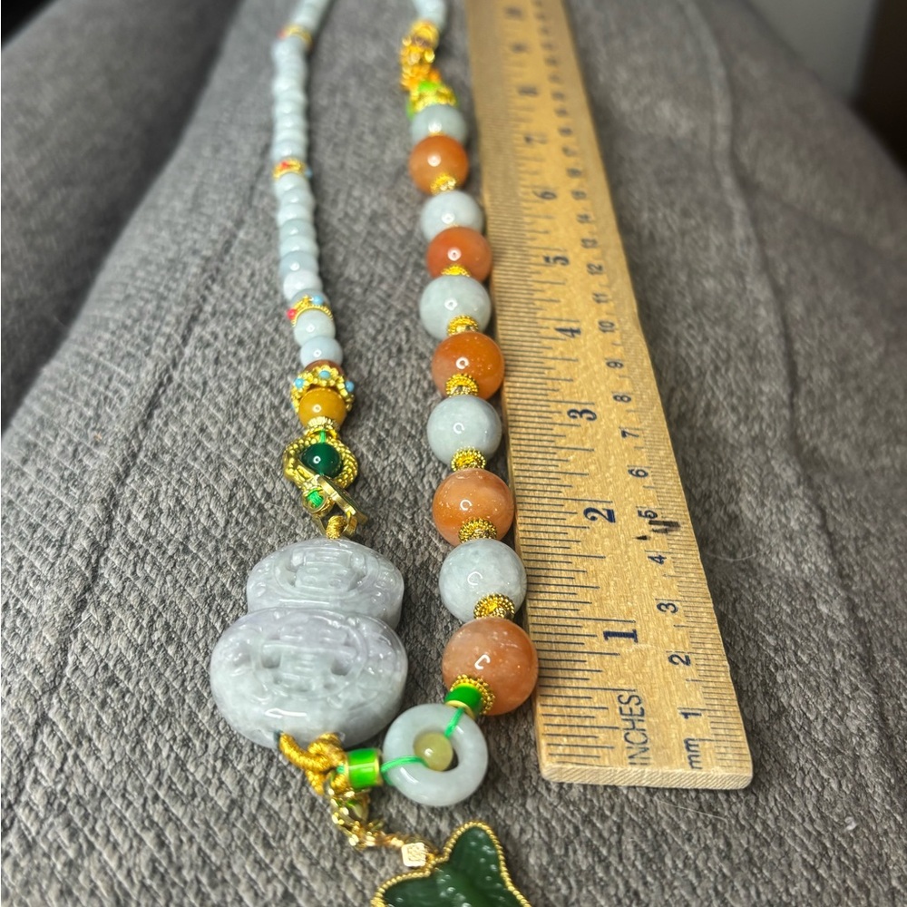 Multicolor Jadeite Beaded Necklace - Picture 6 of 8